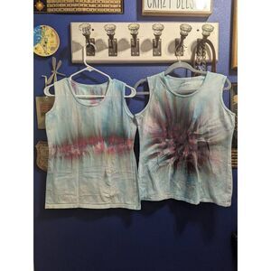 Mod Bod Tank Tops Custom Tie Dyed OOAK Set of 2 Women's XL